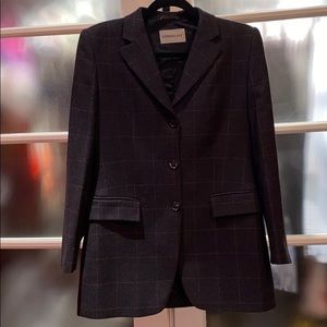 Plaid wool pea coat